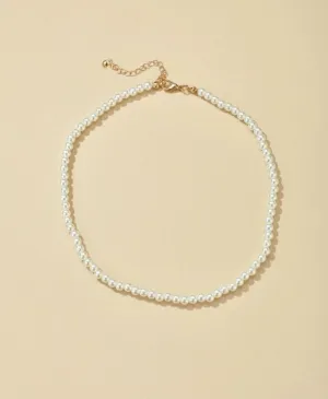 Bridal Minimalist Pearl Choker Necklace, Bridesmaid Pearl Bead Necklace, Elegant Wedding Pearl Necklace, Simple Pearl Jewelry