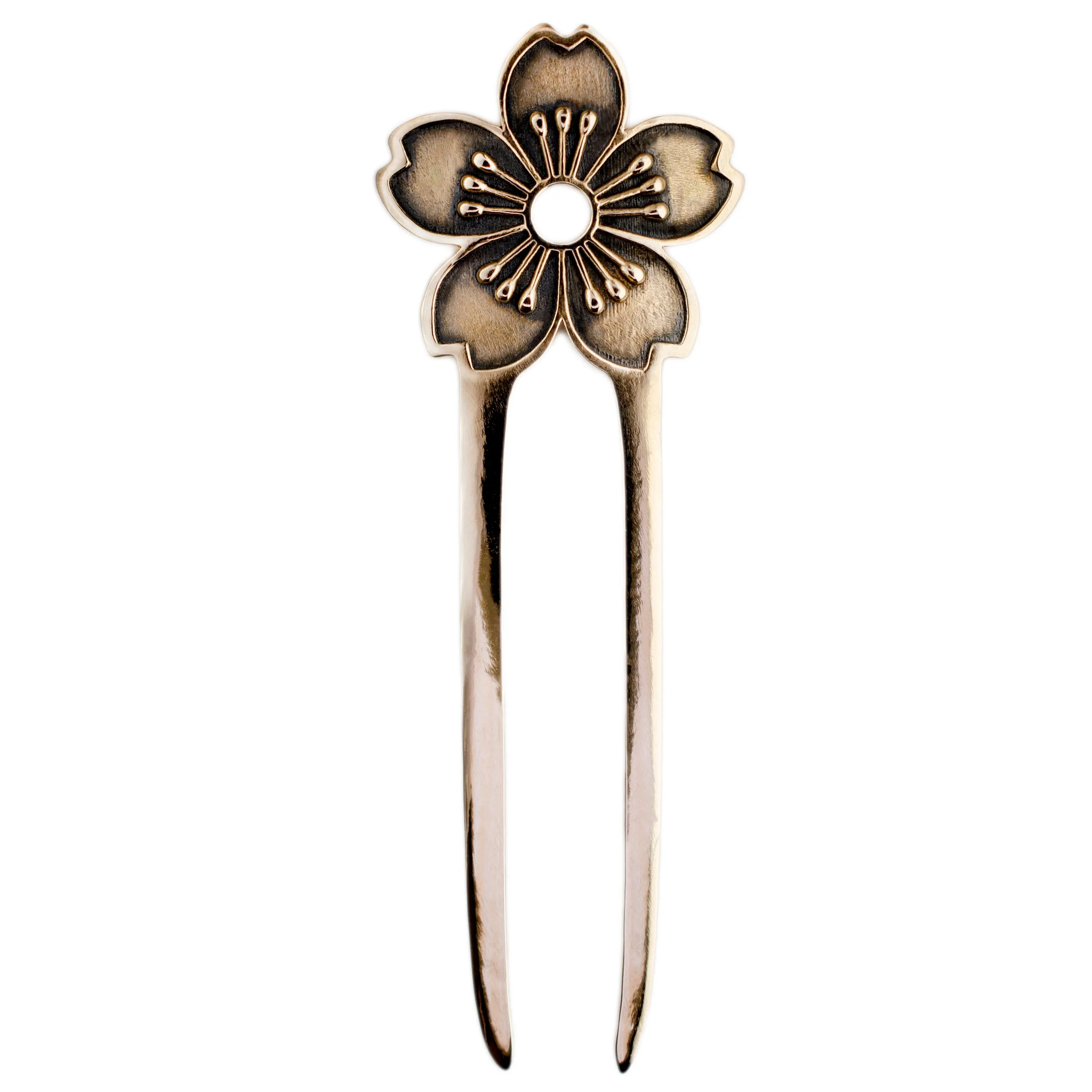 Bronze Blossom Shawl Pin Fork For The Spring Loving Yarn Lover