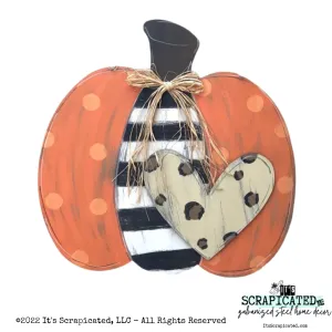 Bubbly Pumpkin with Heart - Striped Pumpkin with Leopard Heart