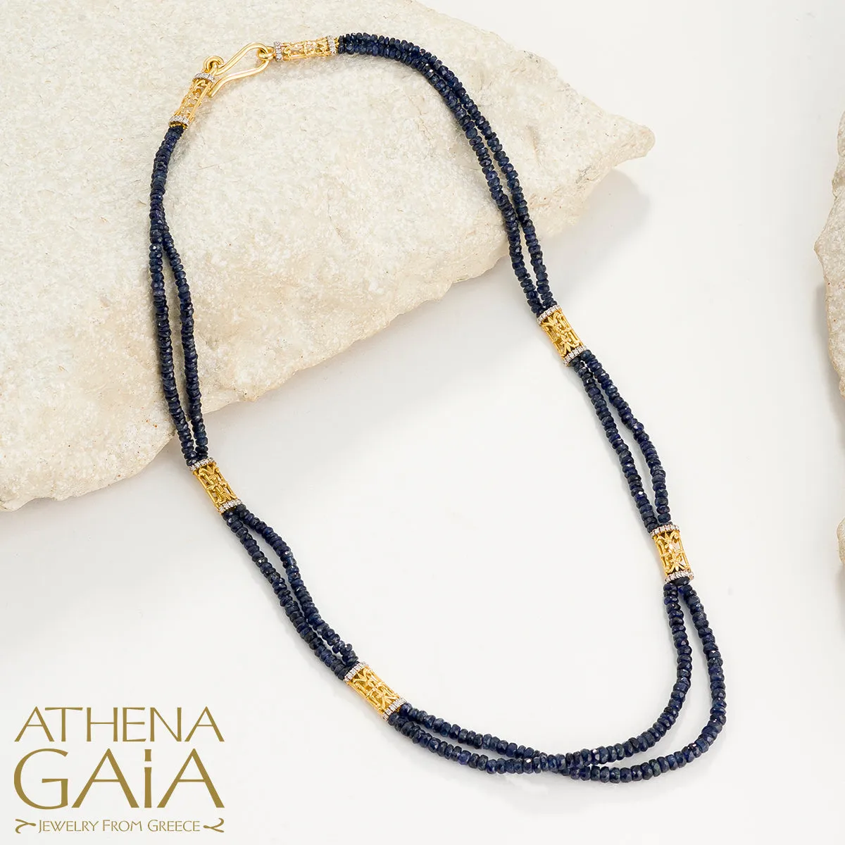 Byzantine Embroidery Double River Necklace