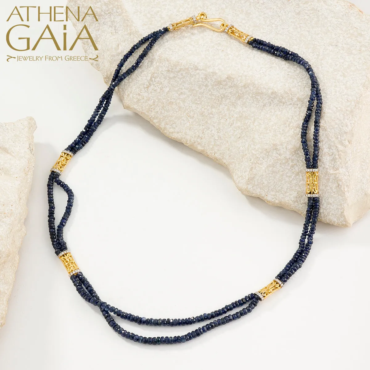 Byzantine Embroidery Double River Necklace