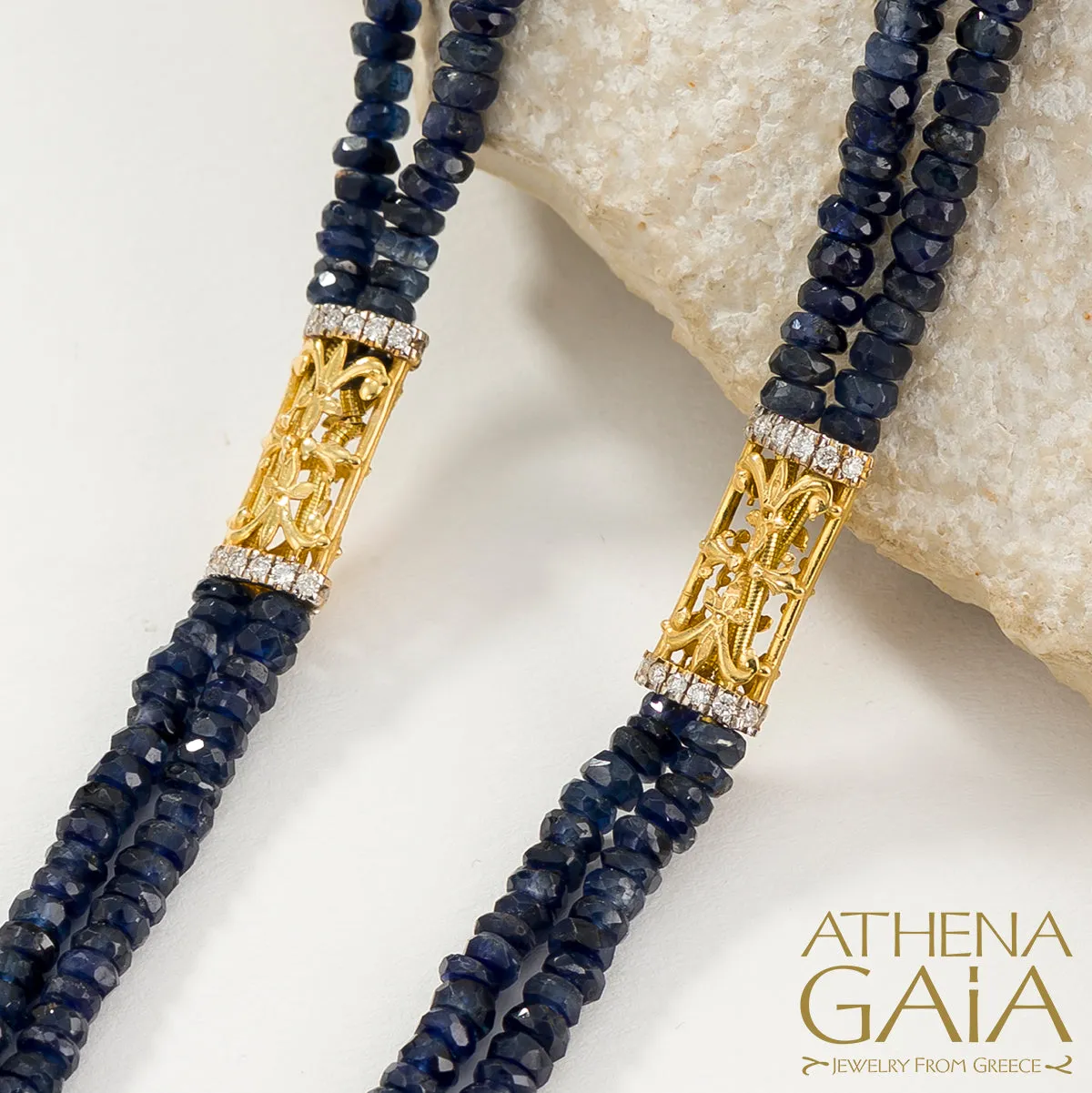Byzantine Embroidery Double River Necklace