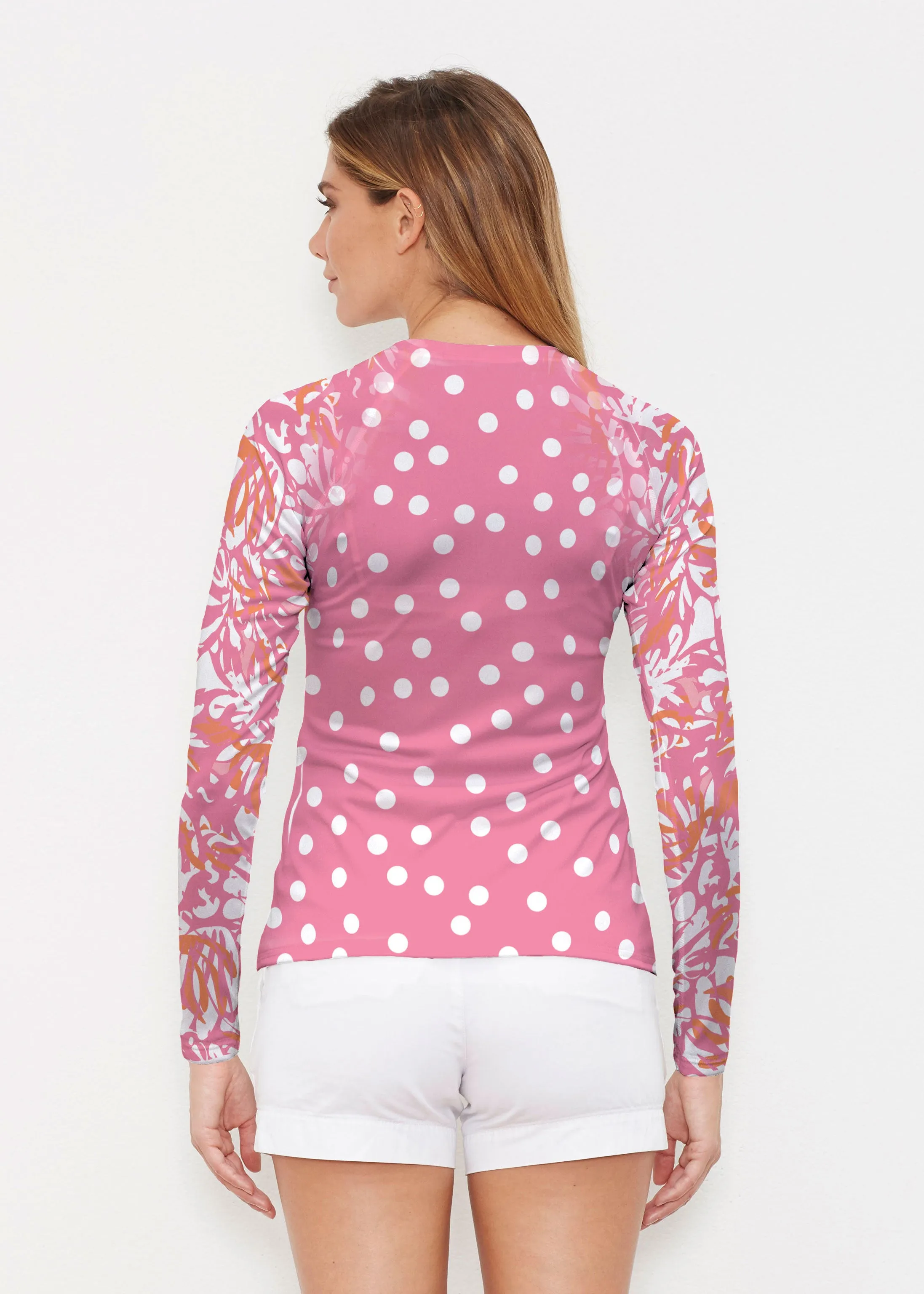 Camouflage Dots Pink (7912) ~ Long Sleeve Rash Guard