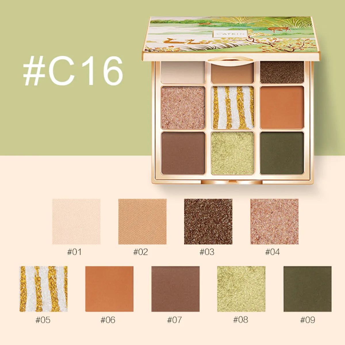 CATKIN Deer in Forest 9 Colors Eyeshadow Palette C16