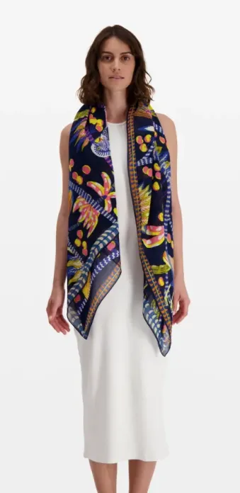 CERISE SCARF - NAVY