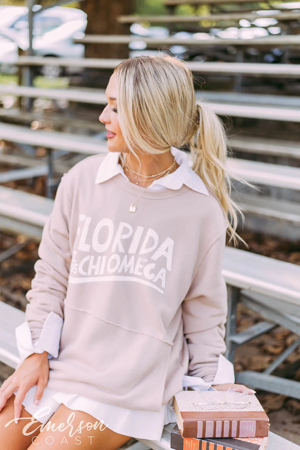 Chi Omega Vintage PR Raw Edge Sweatshirt