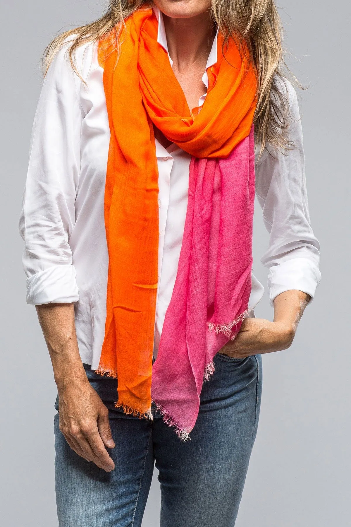 Color Block Degradé Scarf In Citrus