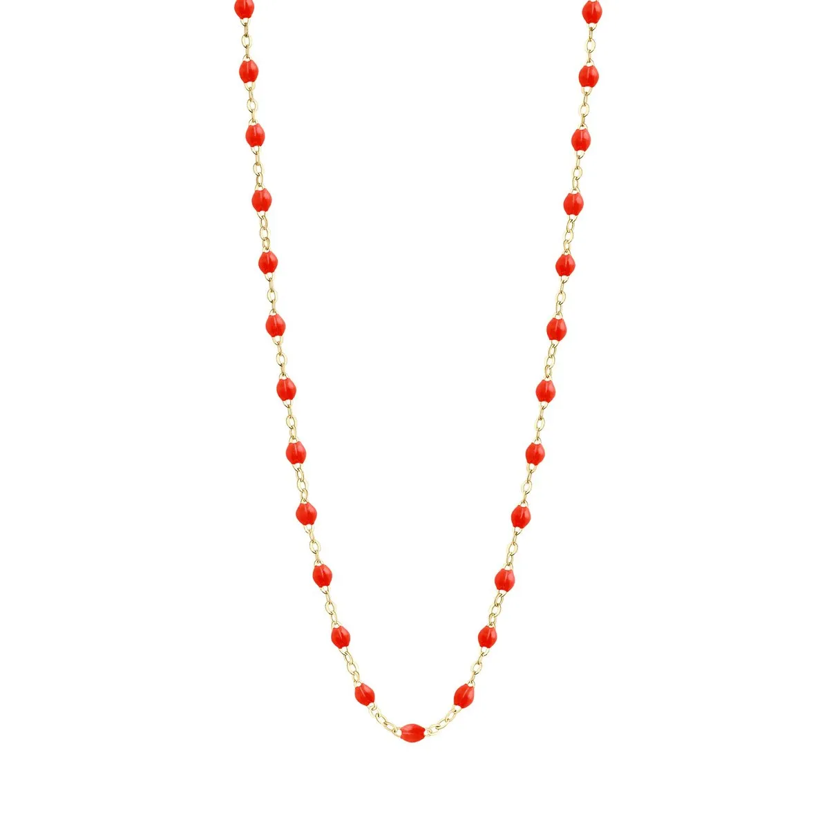 coral gigi classic necklace 18 inch- 18k yellow gold