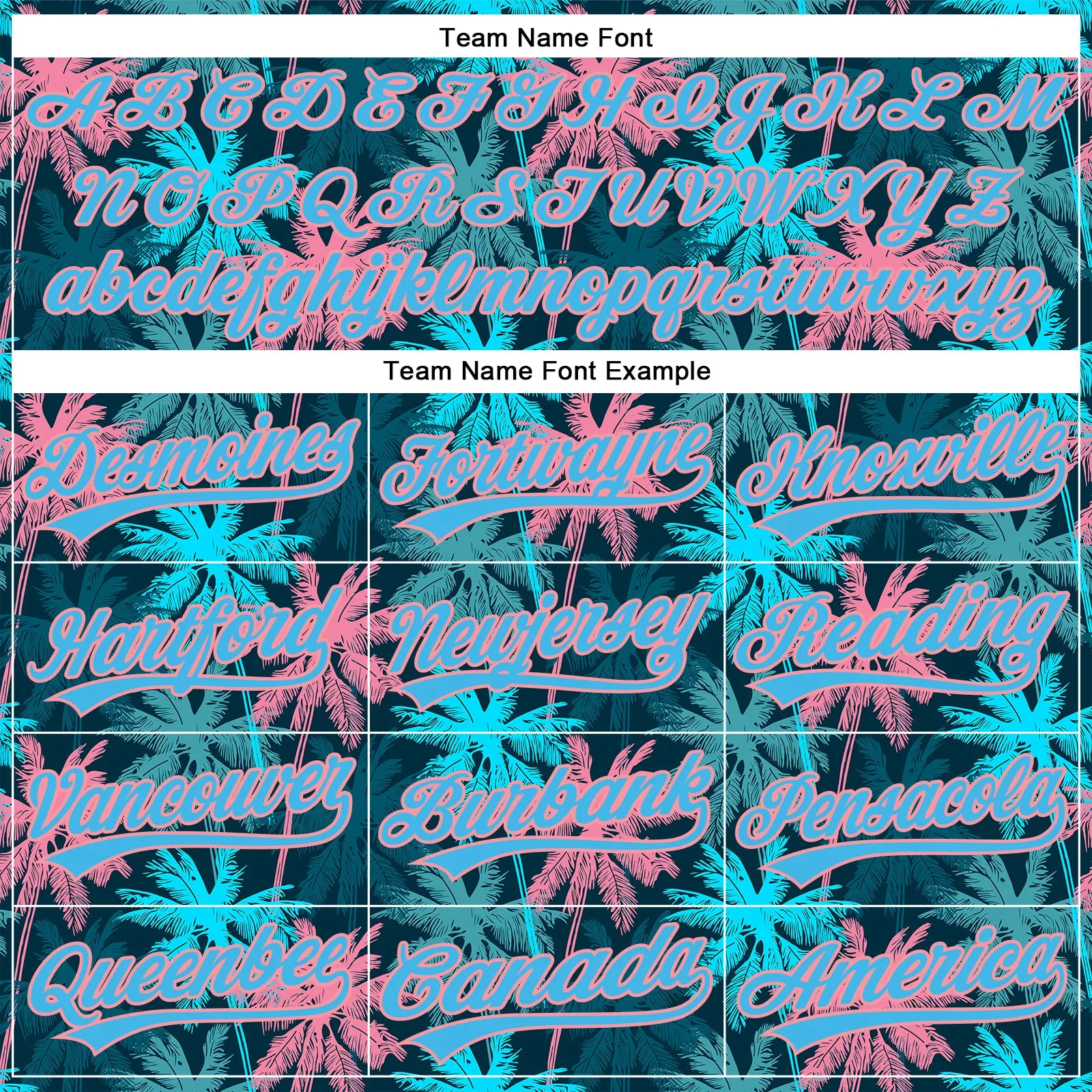 Custom Black Sky Blue-Medium Pink 3D Pattern Design Tropical Hawaii Palm Trees Authentic Baseball Jersey