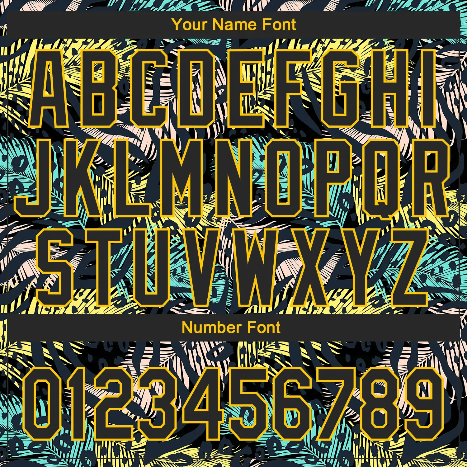 Custom Black Yellow 3D Pattern Design Hawaii Tropical Palm Leaves With Animal Print Authentic Baseball Jersey