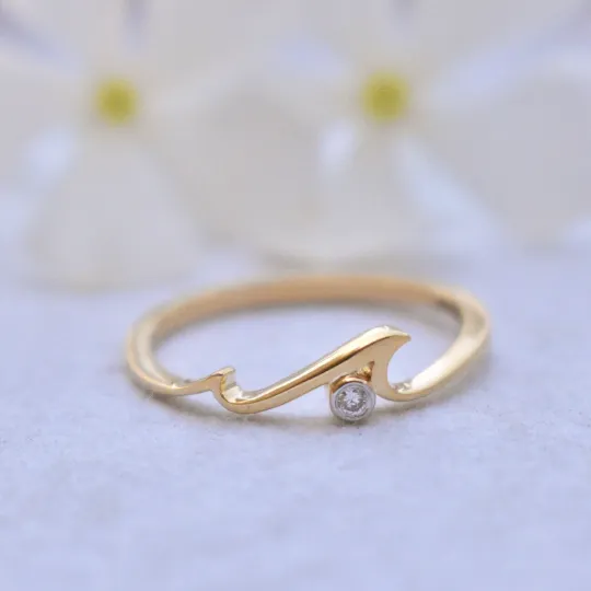 Dainty 2 Wave Diamond Ring