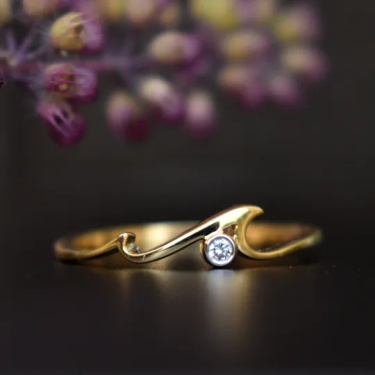 Dainty 2 Wave Diamond Ring