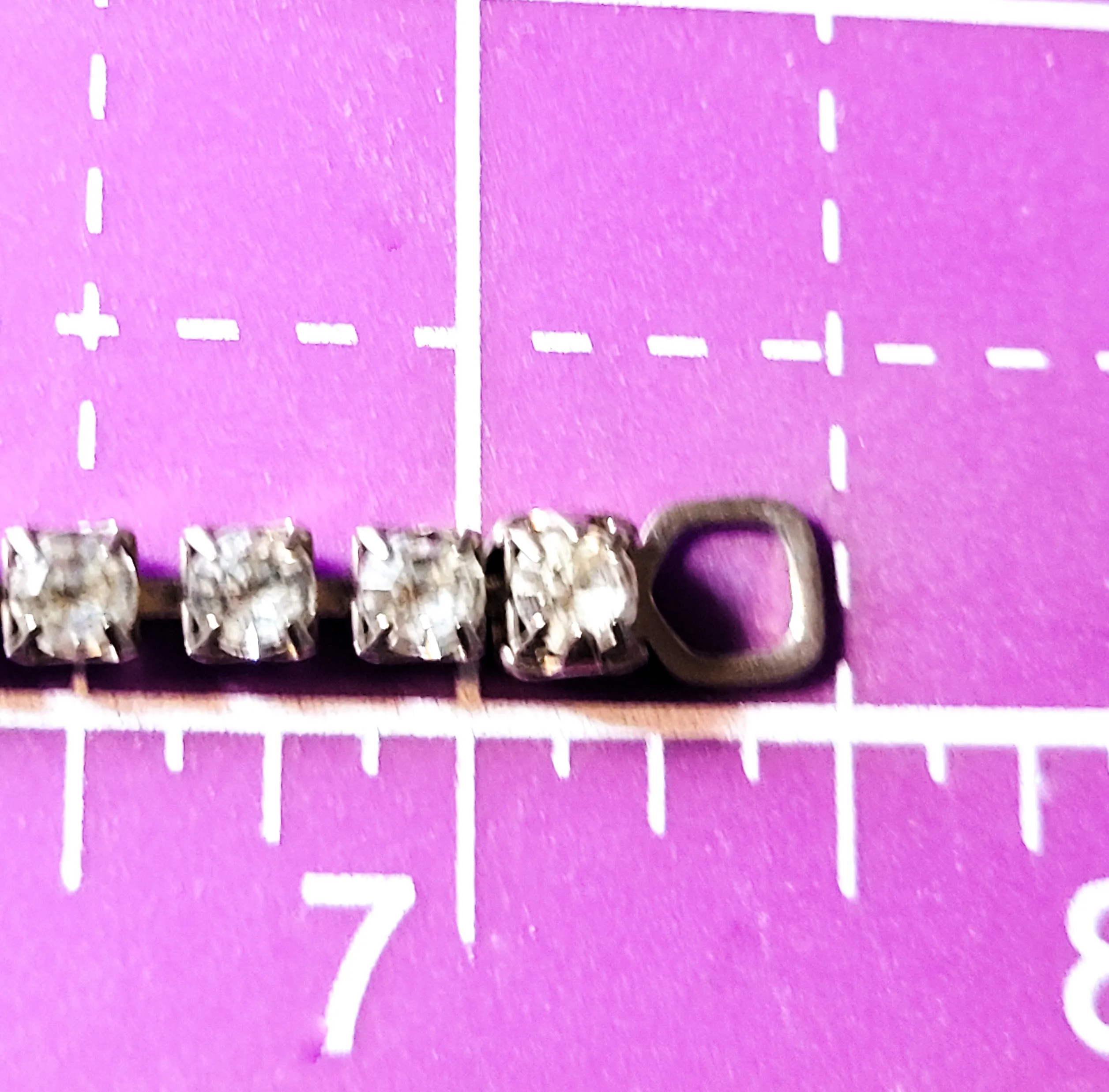 Dainty Single row simple clear silver toned vintage rhinestone tennis bracelet