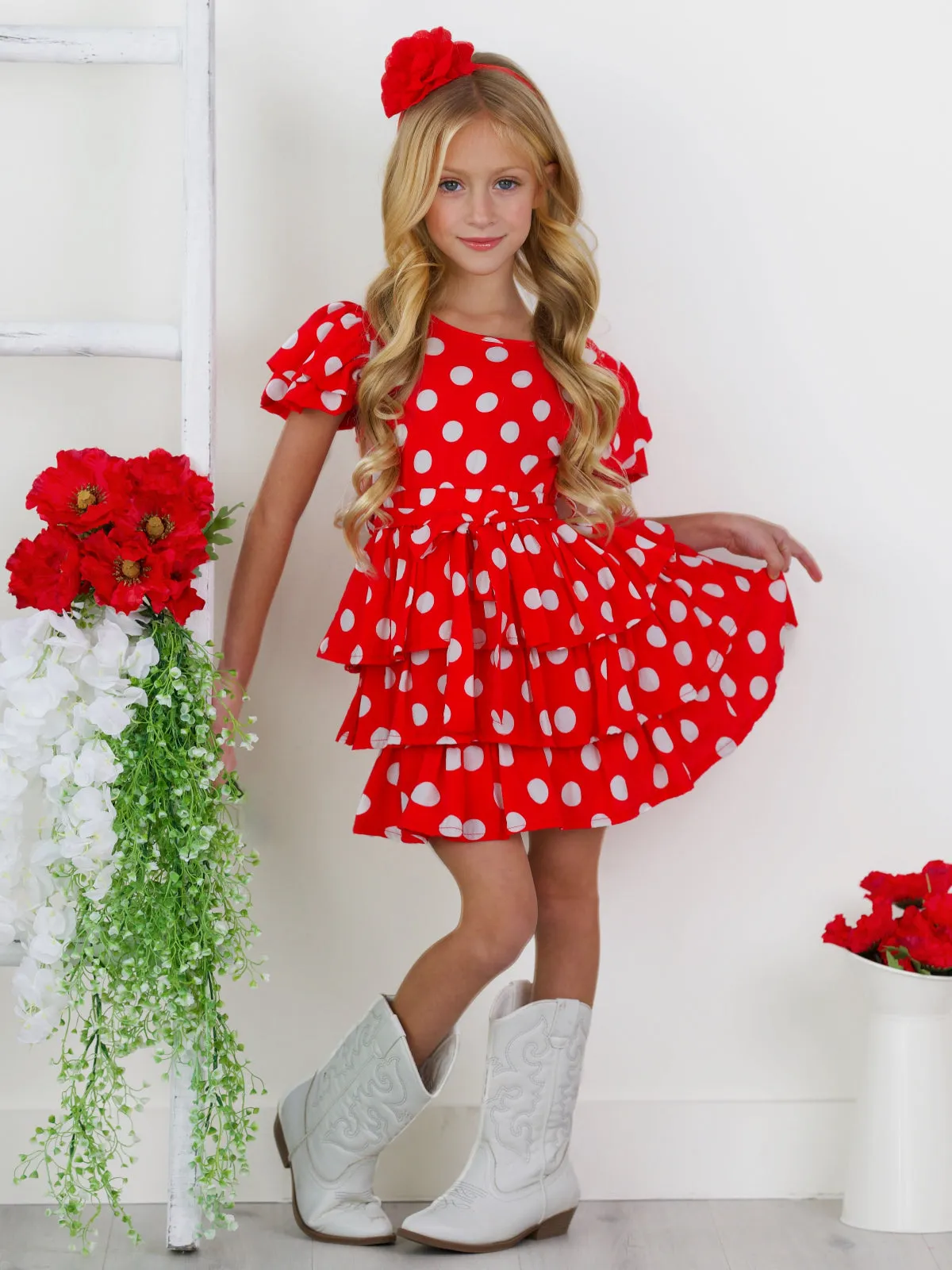 Darling Polka Dot Ruffle Dress