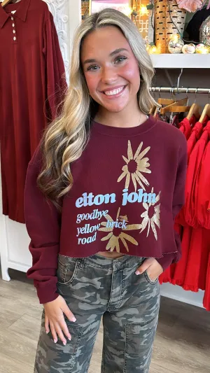 Daydreamer Elton John Yellow Brick Road Cut Off Sweatshirt