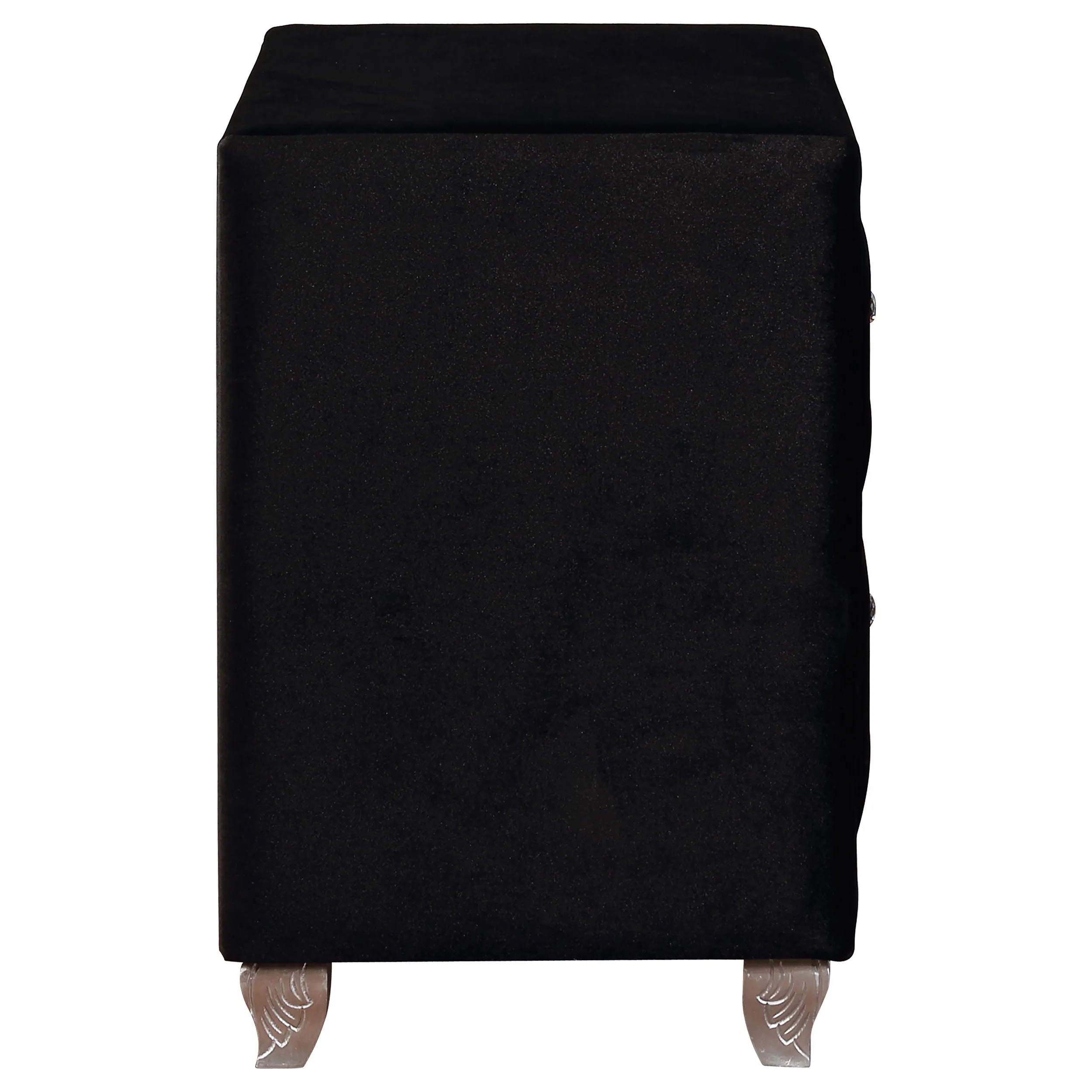 Deanna Upholstered 2-drawer Nightstand Black