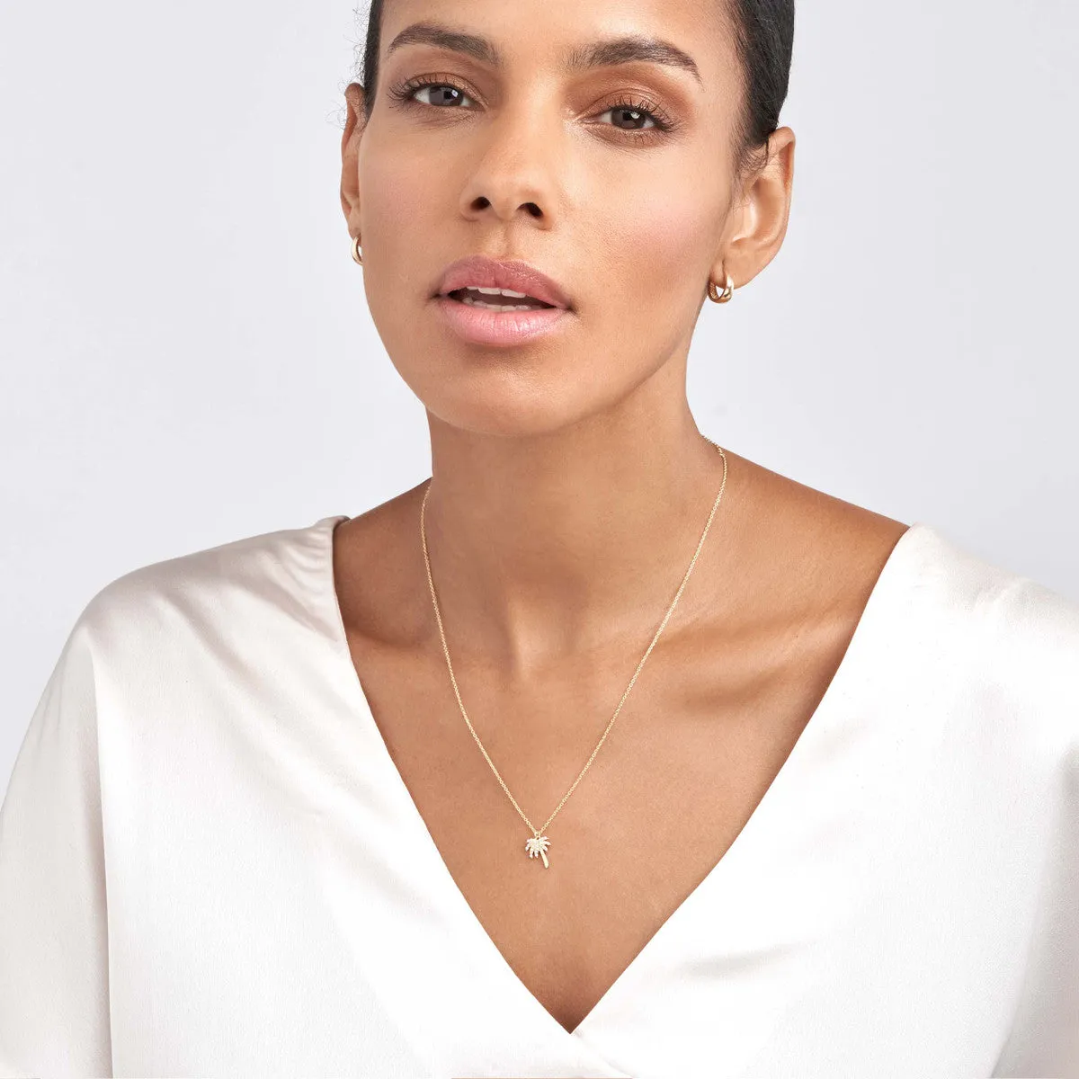 Diamond Palm Tree Necklace