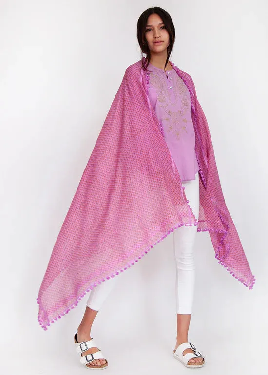 DUPATTA TIKA SHAWL- LILAC