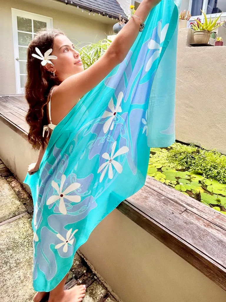 ECO PAREO - NALU TIARE Reef Blue - HALF SIZE