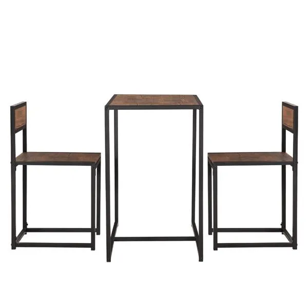 Elm Wood Simple Breakfast Table and Chair Three-Piece