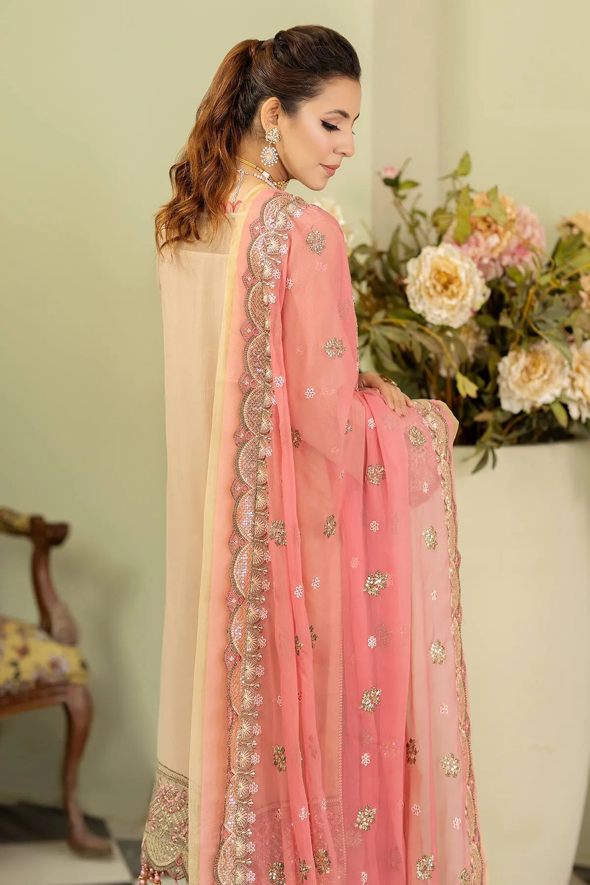 Embroidered Chiffon Pakistani Salwar Kameez and Dupatta