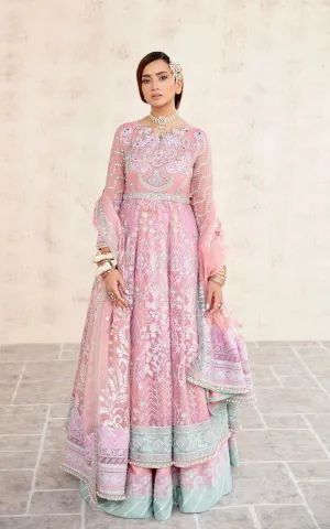 Embroidered Pink Pakistani Party Dress in Pishwas Style