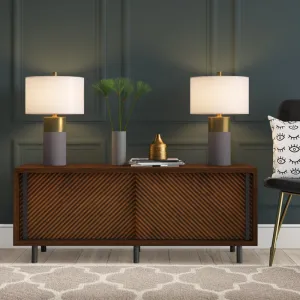 Fegan 22" Grey/Gold Table Lamp Set (Set of 2), bulbs included. Retails $266  on Sale!