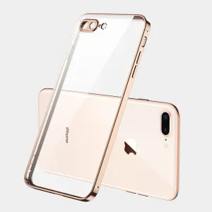 For iPhone X/XS/XR/XS Max Mobile Phone shell Square Transparent electroplating TPU Cover Cell Phone Case Golden