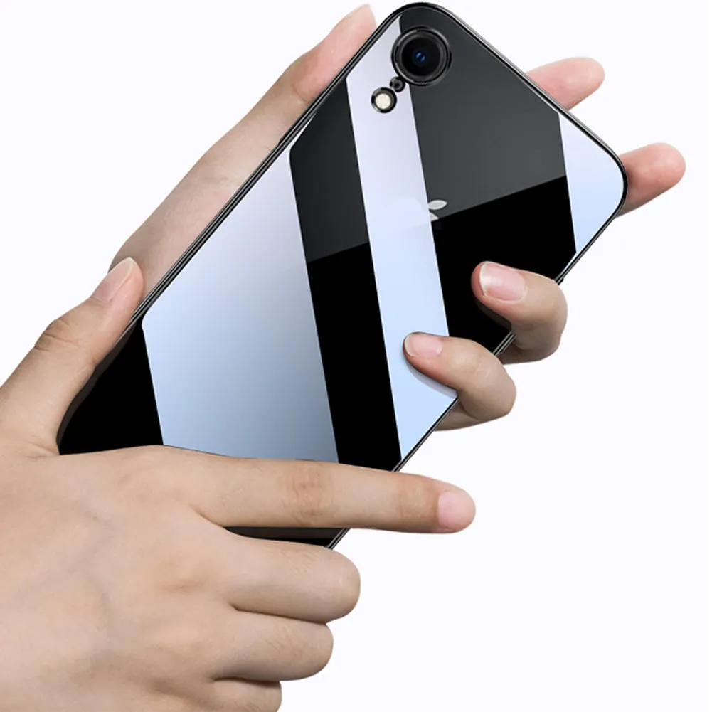For iPhone X/XS/XR/XS Max Mobile Phone shell Square Transparent electroplating TPU Cover Cell Phone Case Golden