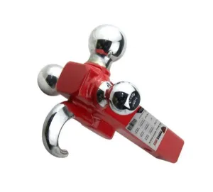 Force Usa Tri-Ball Mount With Tow Hook W/Pin Red