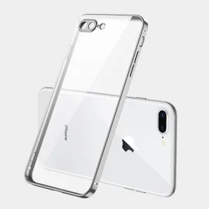 ForiPhone 7/8/SE 2020/7 plus/8 plus/6/6S/6 plus/6S plus Mobile Phone shell Square Transparent electroplating TPU Cover Cell Phone Case Silver