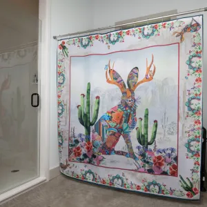 Fringe Jeweled Jackalope Shower Curtain
