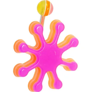 Fuchsia Pink Acrylic Multi Layered Paint Splash Belly Ring