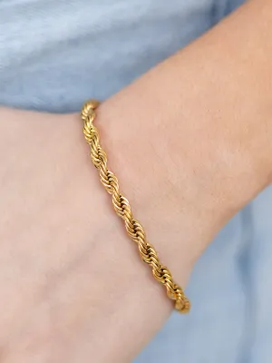 Gold Rope Chain Bracelet
