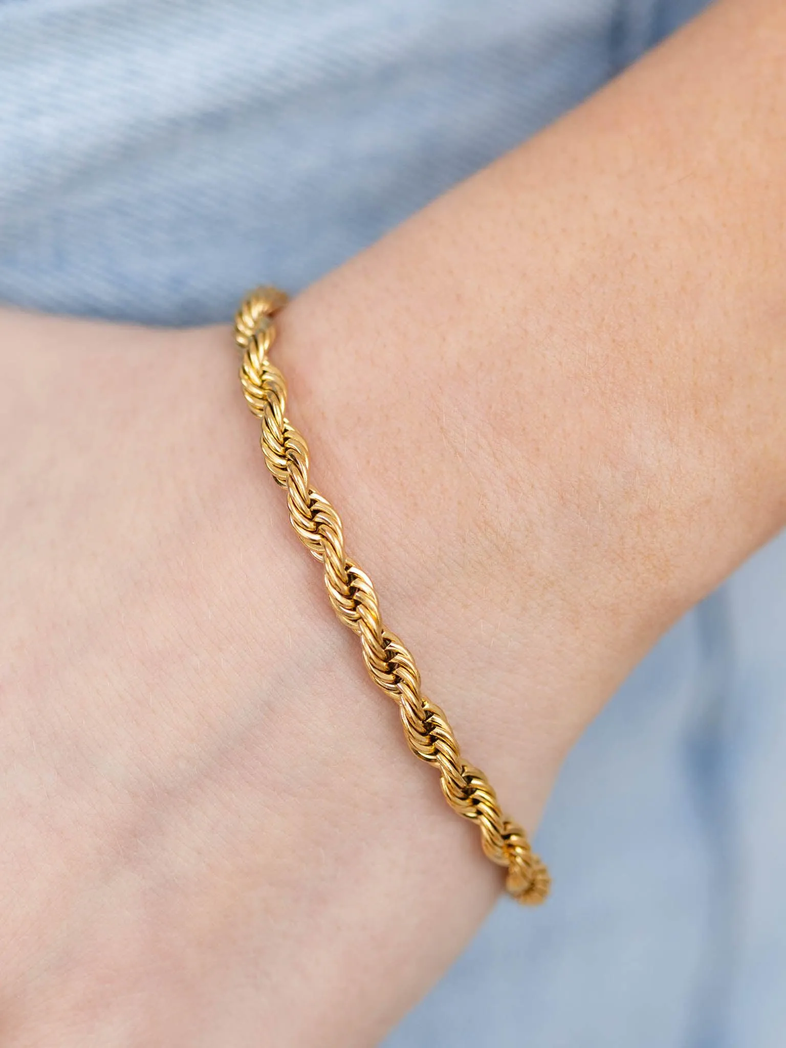 Gold Rope Chain Bracelet