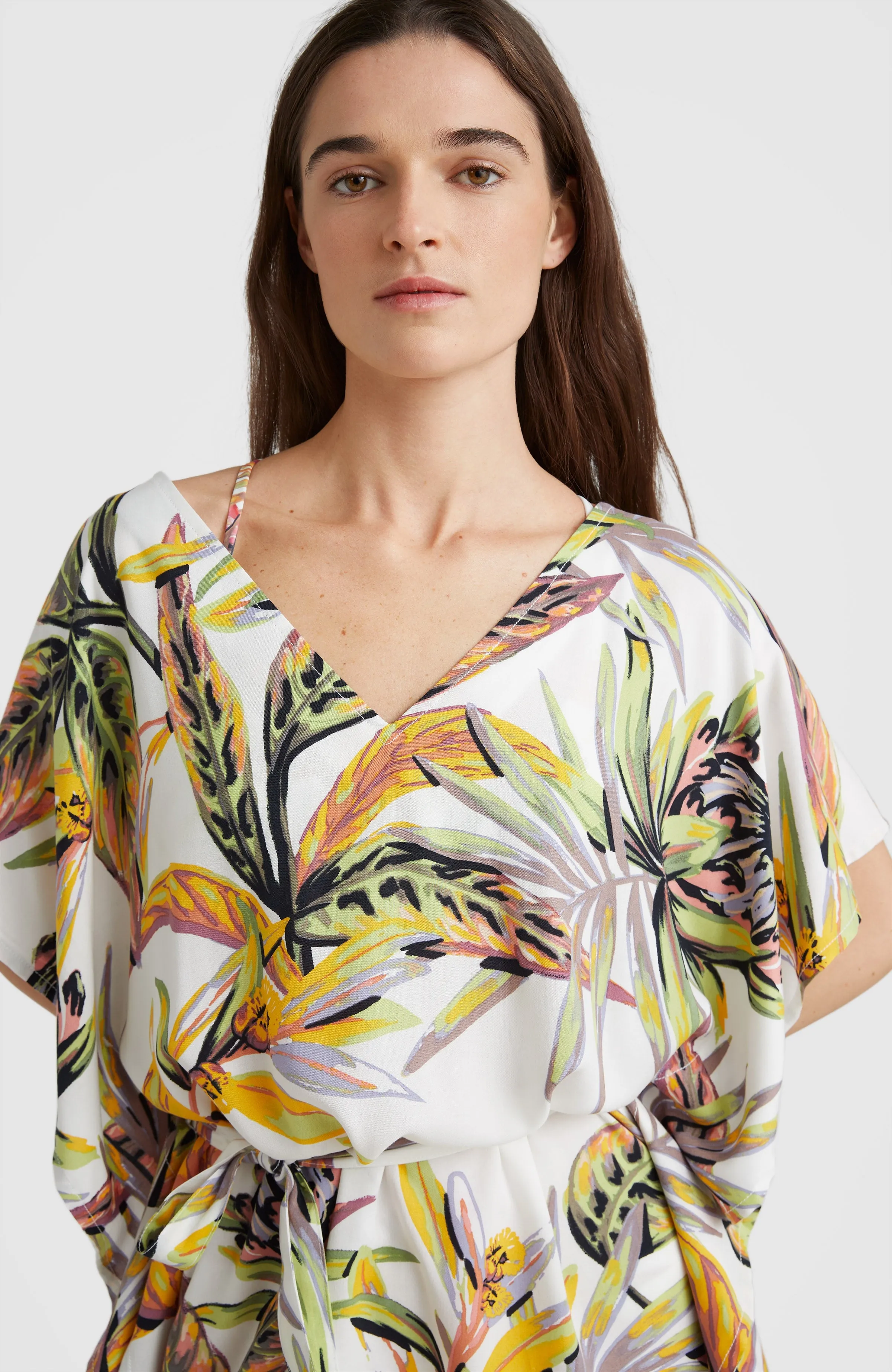 Hana Beach Cover Up | White Tropical Flower