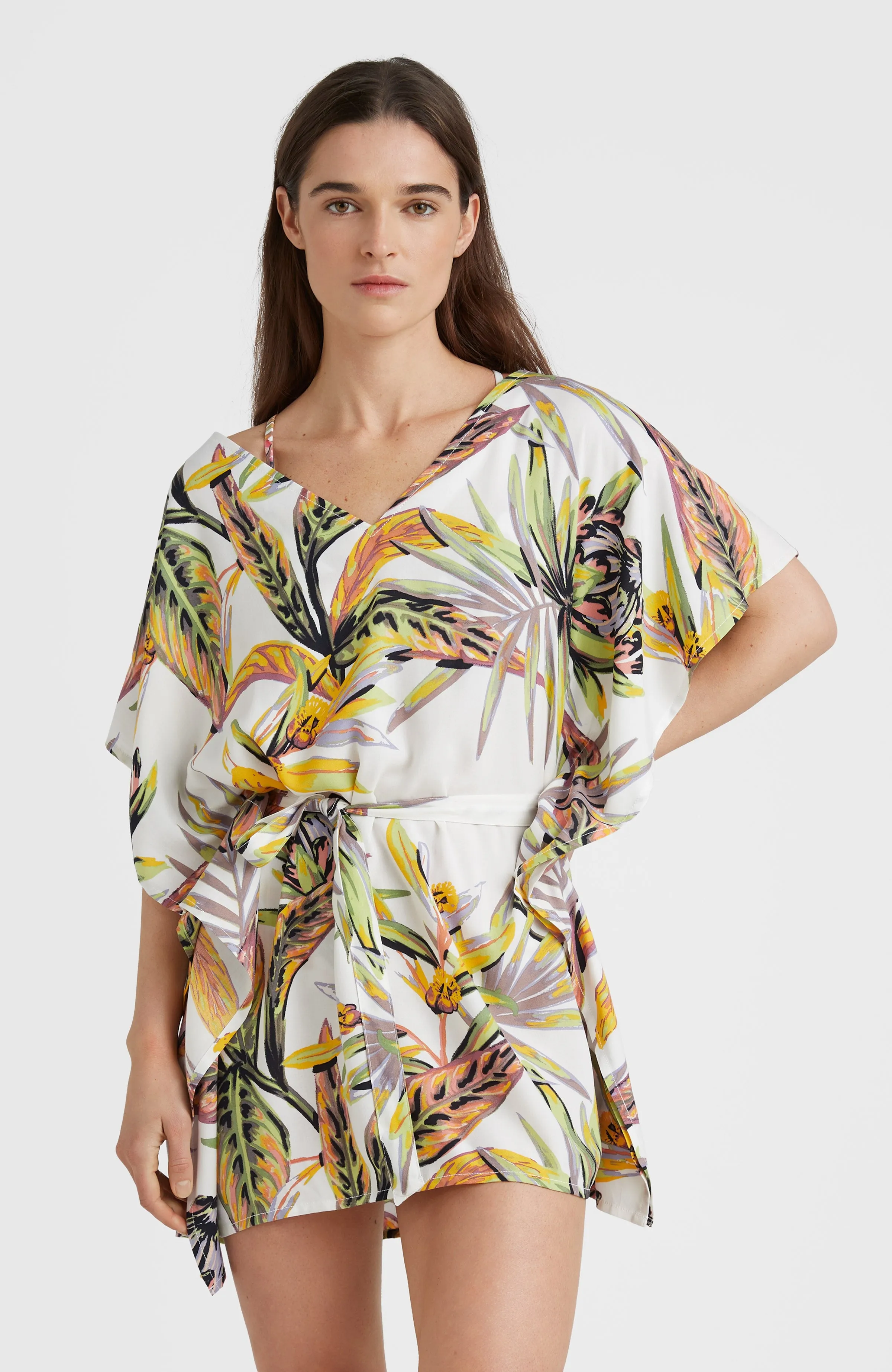 Hana Beach Cover Up | White Tropical Flower
