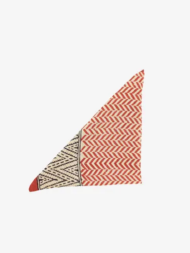Handmade Block Print Cotton Bandana red and white