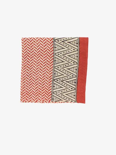 Handmade Block Print Cotton Bandana red and white