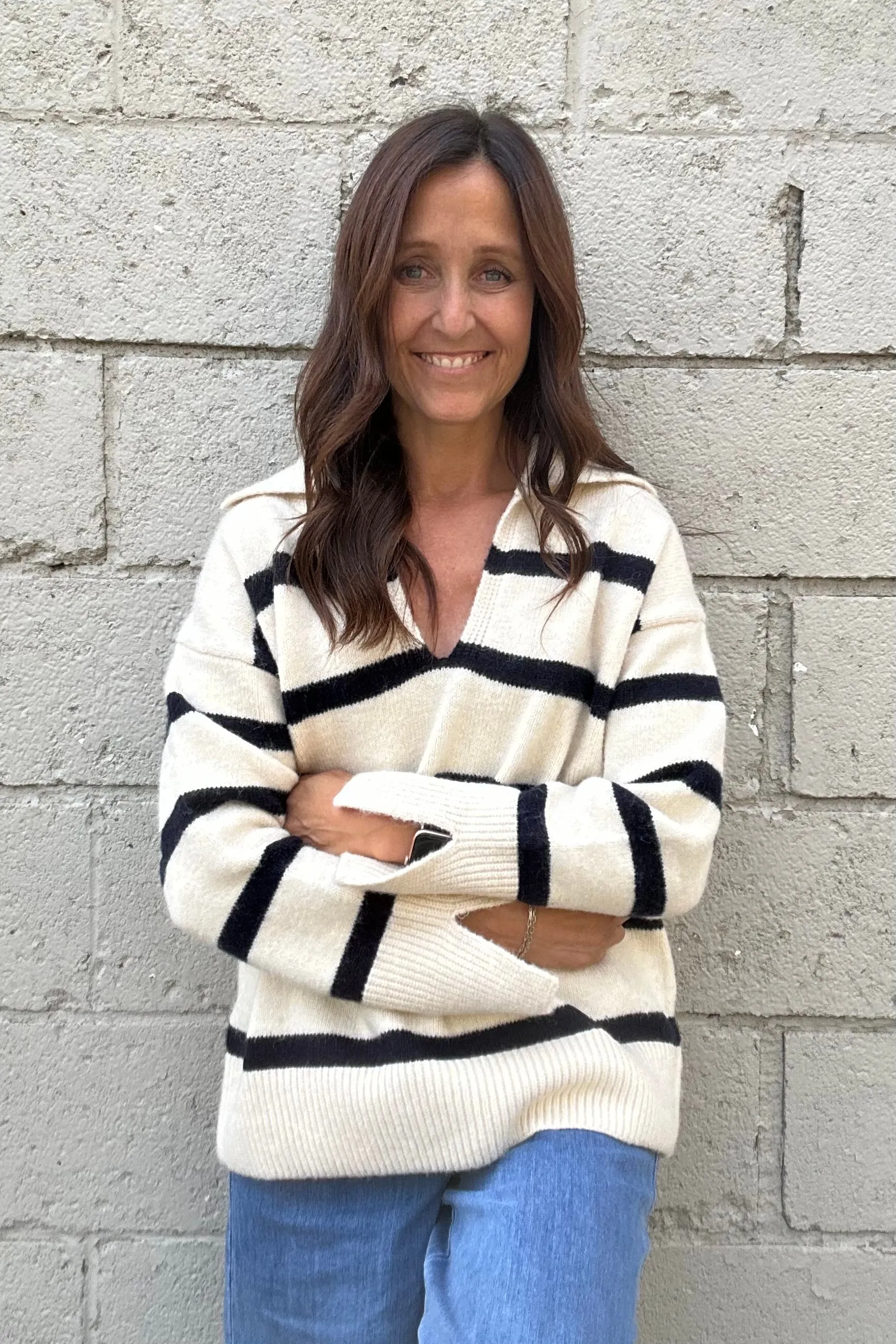 Harlow Navy Striped Sweater