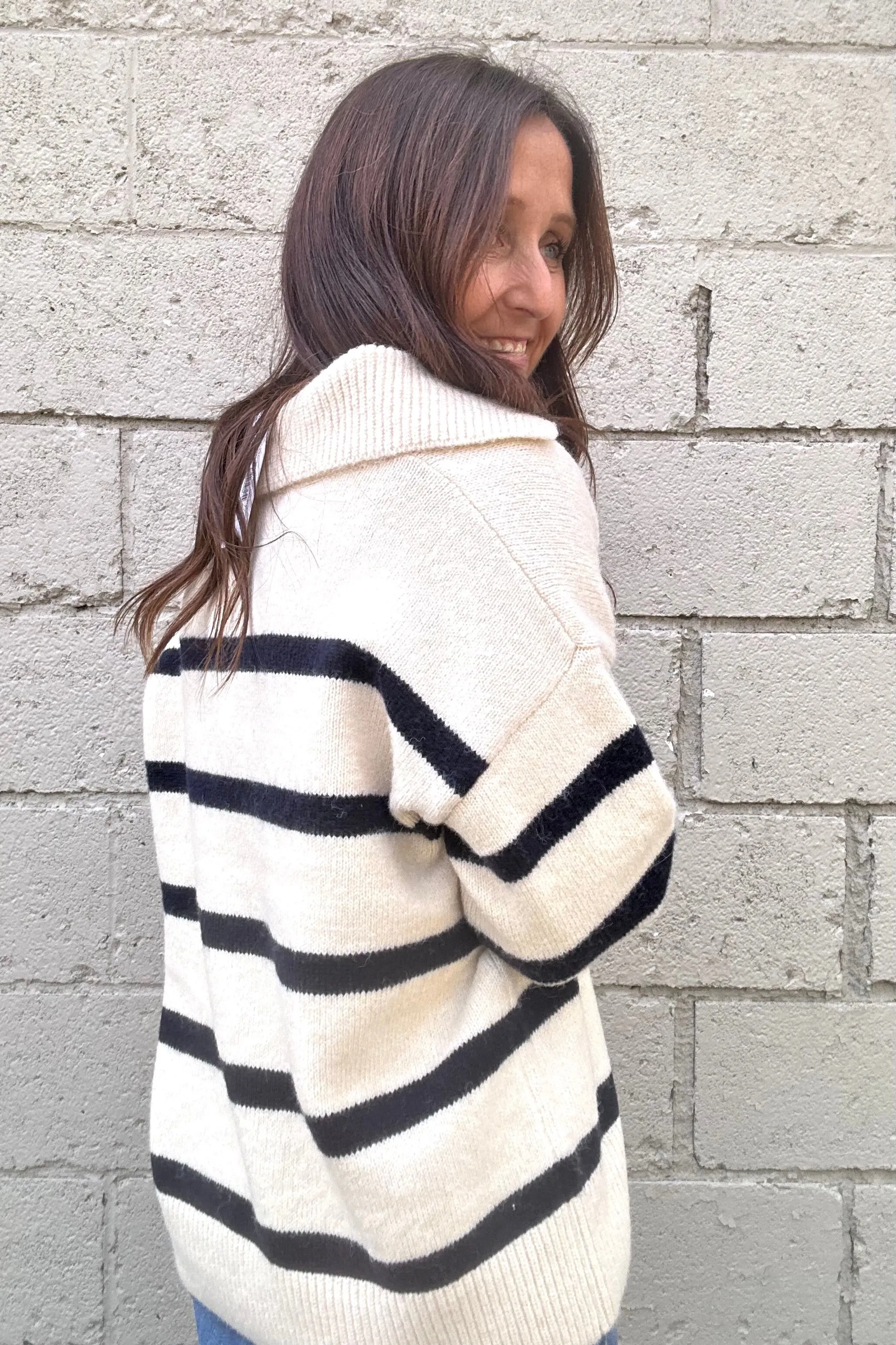 Harlow Navy Striped Sweater