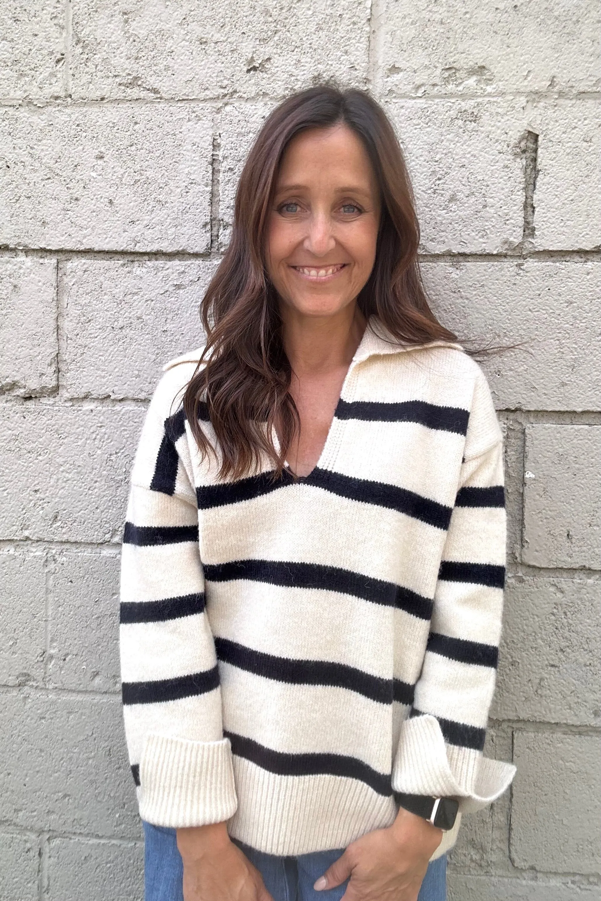 Harlow Navy Striped Sweater