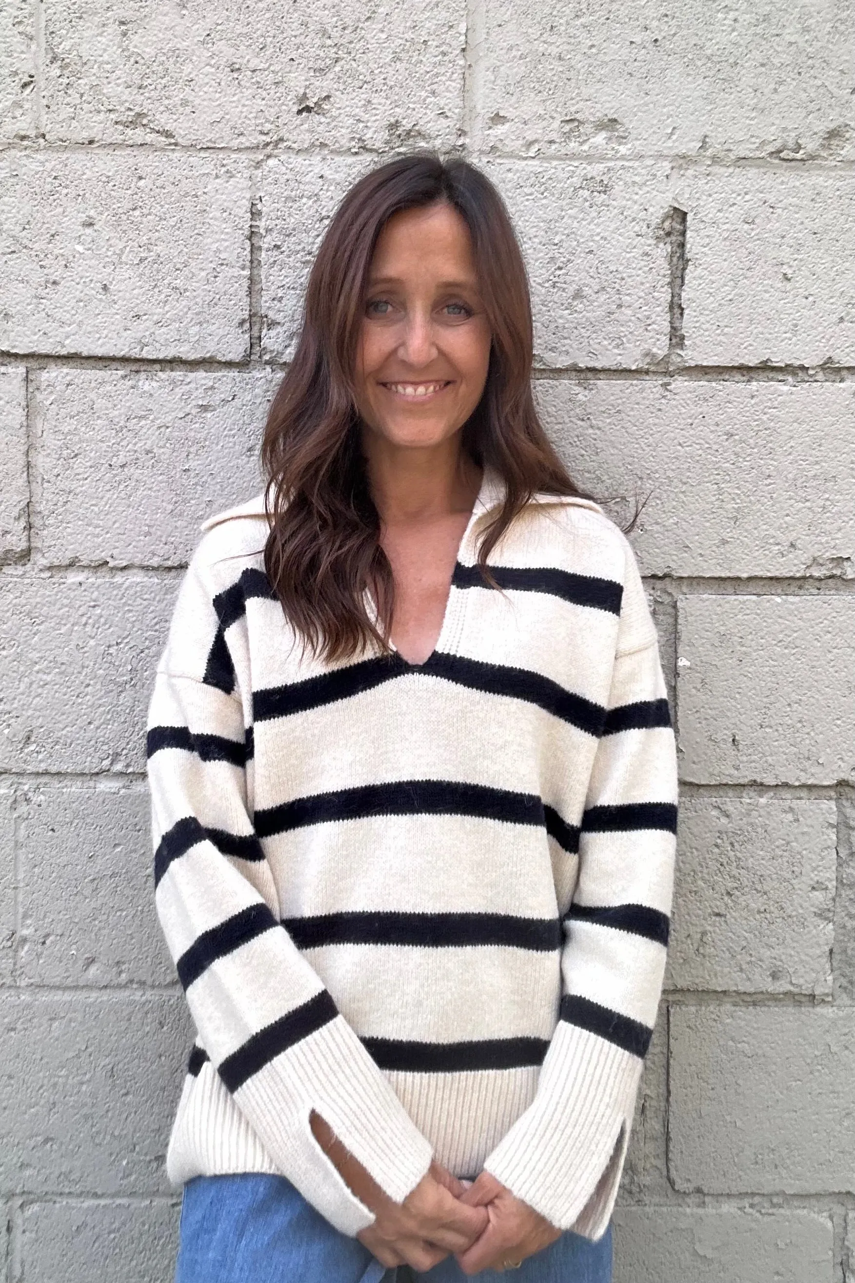 Harlow Navy Striped Sweater