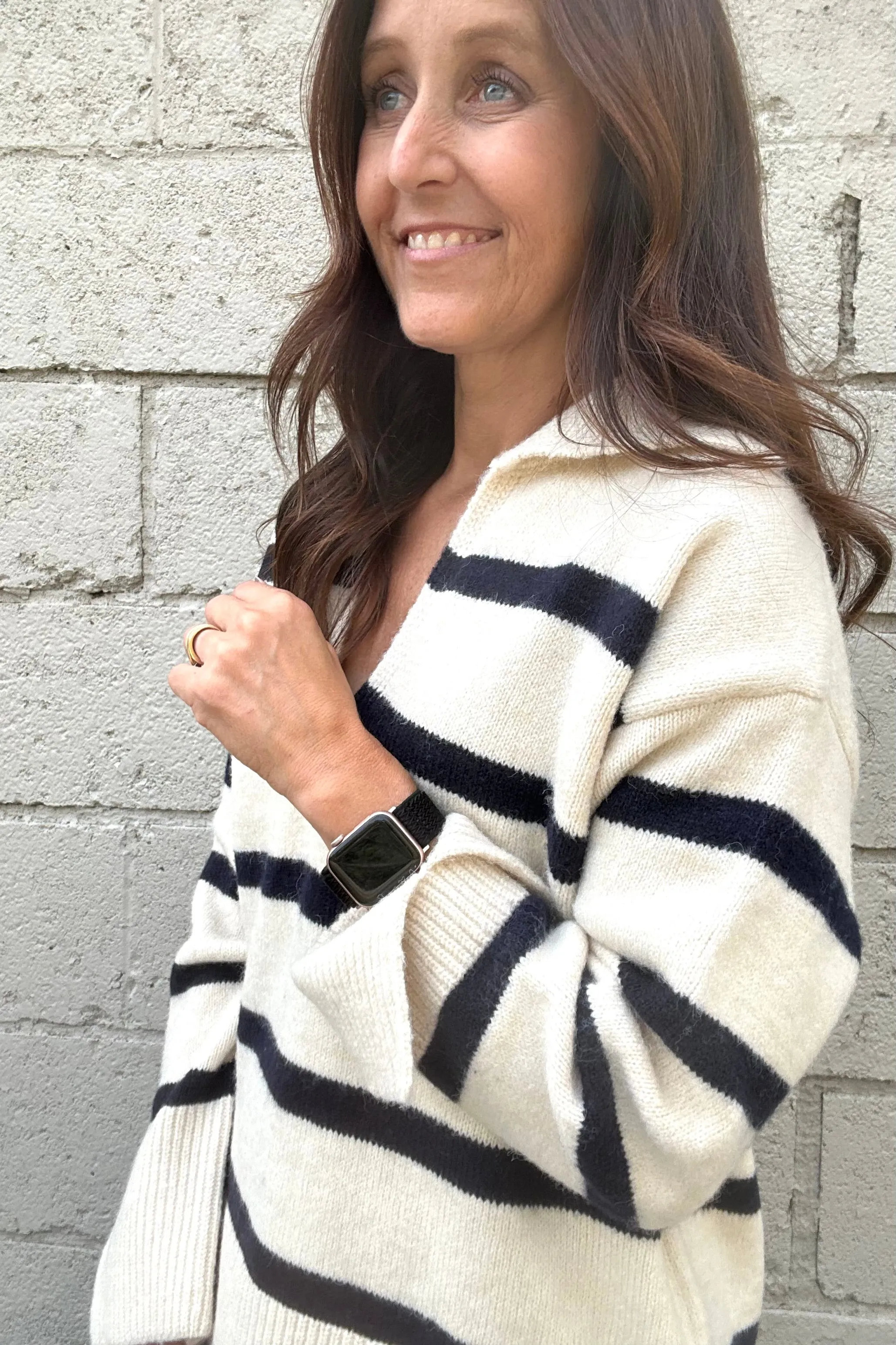 Harlow Navy Striped Sweater