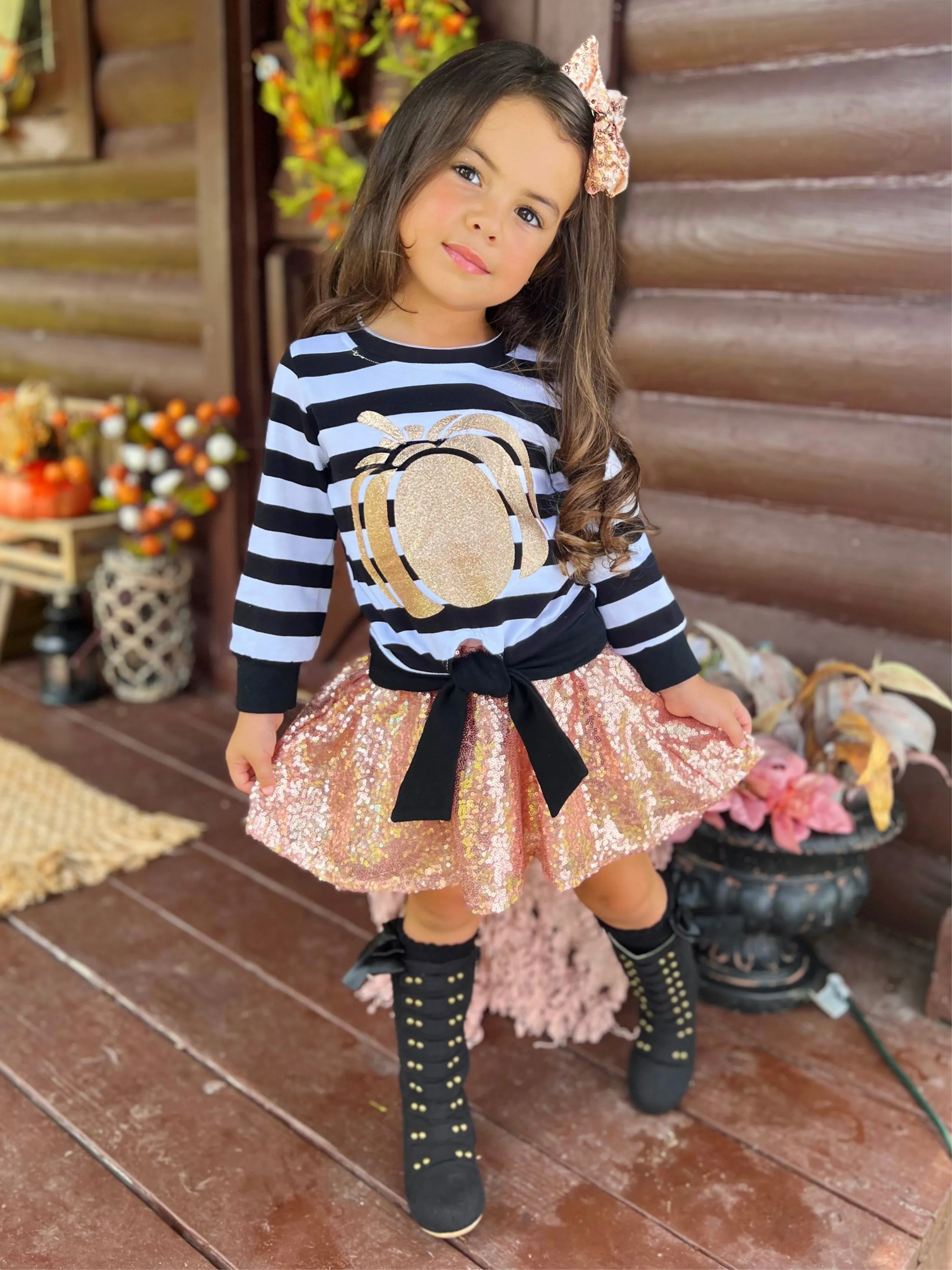 Harvest Sparkle Sequin Tutu Skirt Set