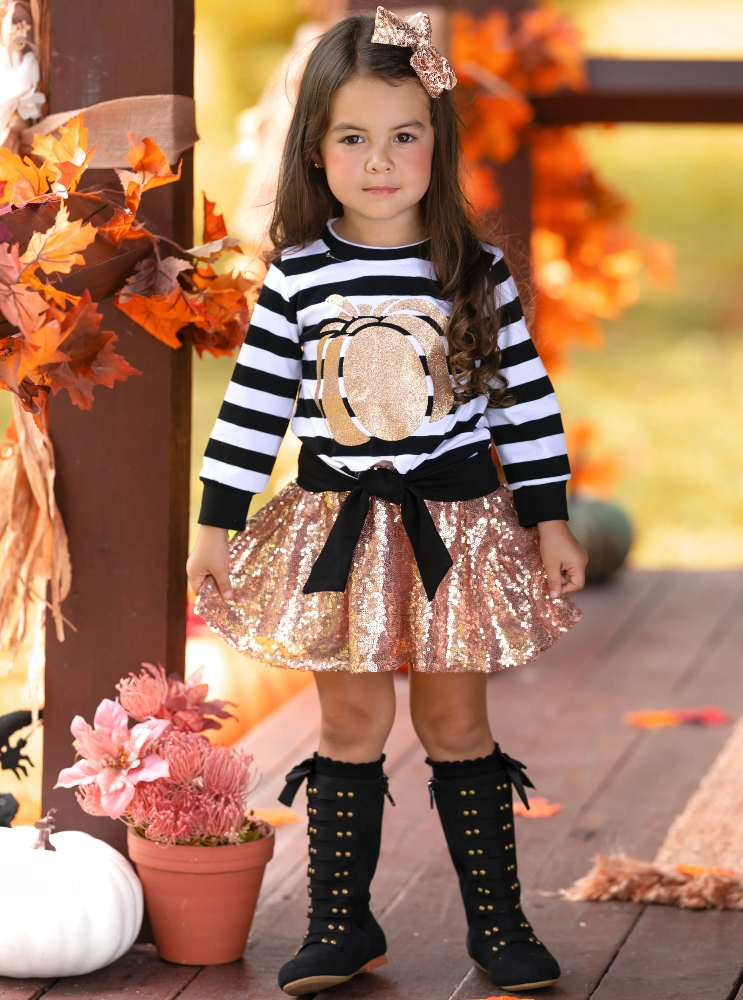 Harvest Sparkle Sequin Tutu Skirt Set