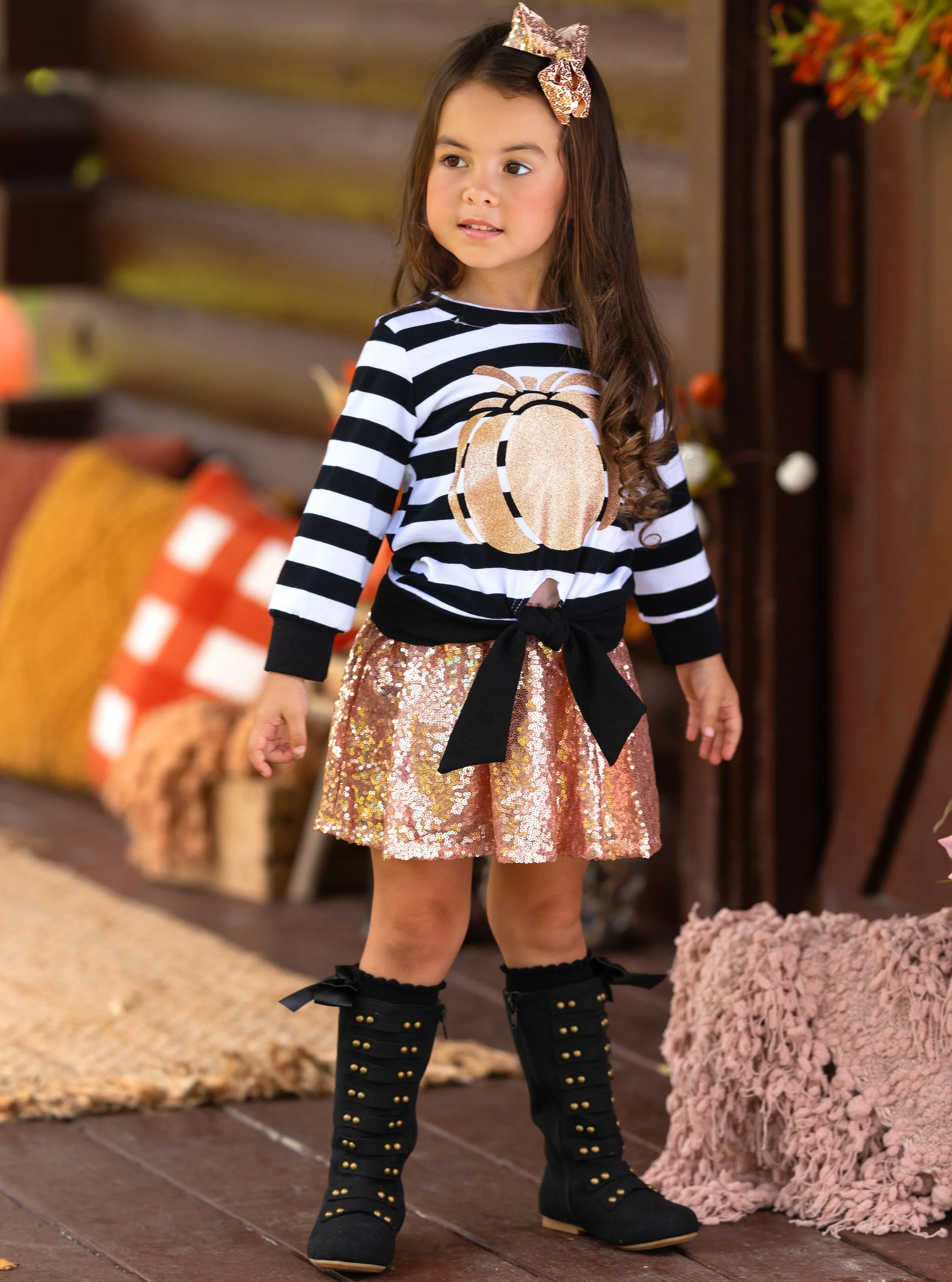 Harvest Sparkle Sequin Tutu Skirt Set