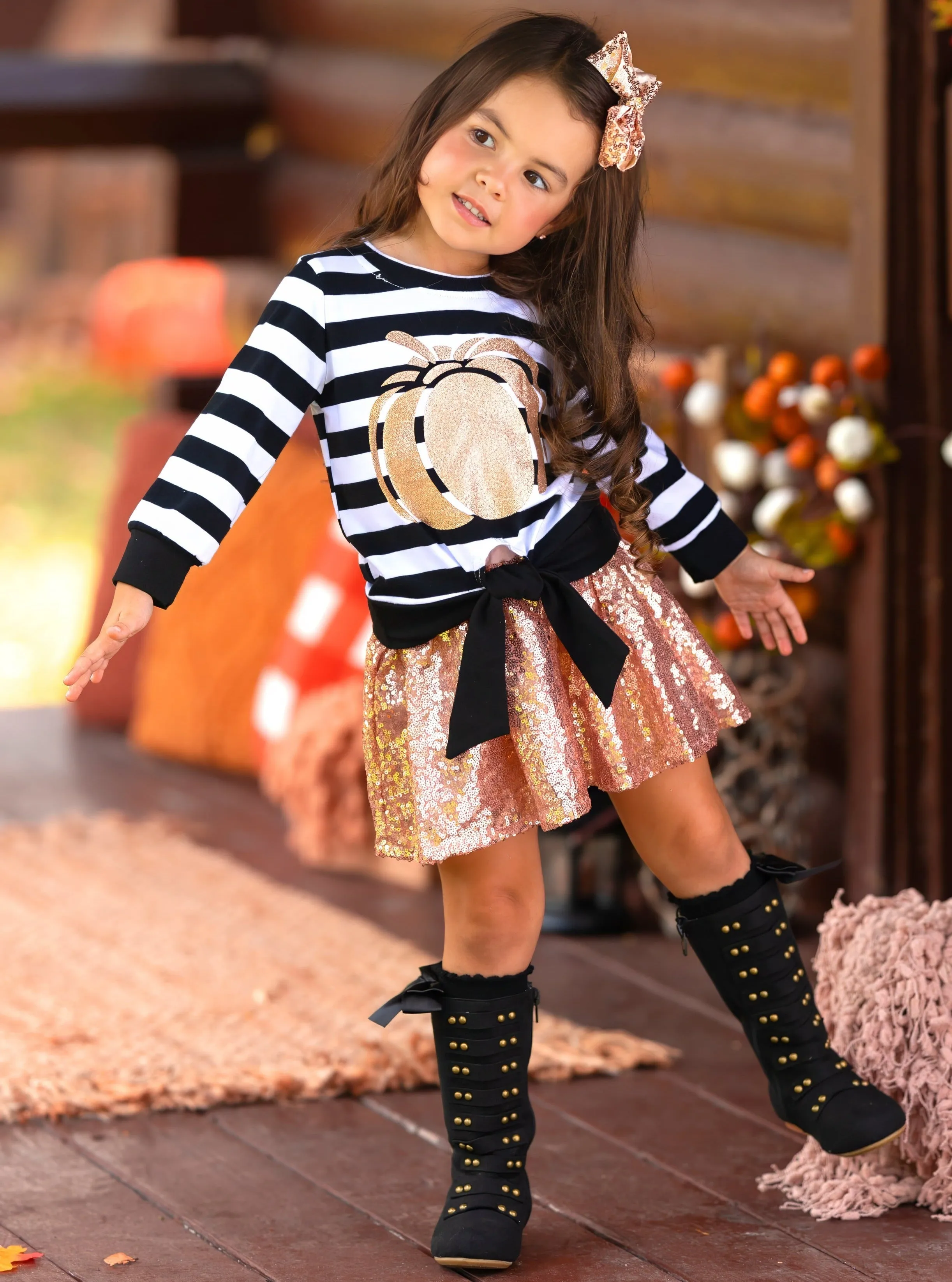 Harvest Sparkle Sequin Tutu Skirt Set