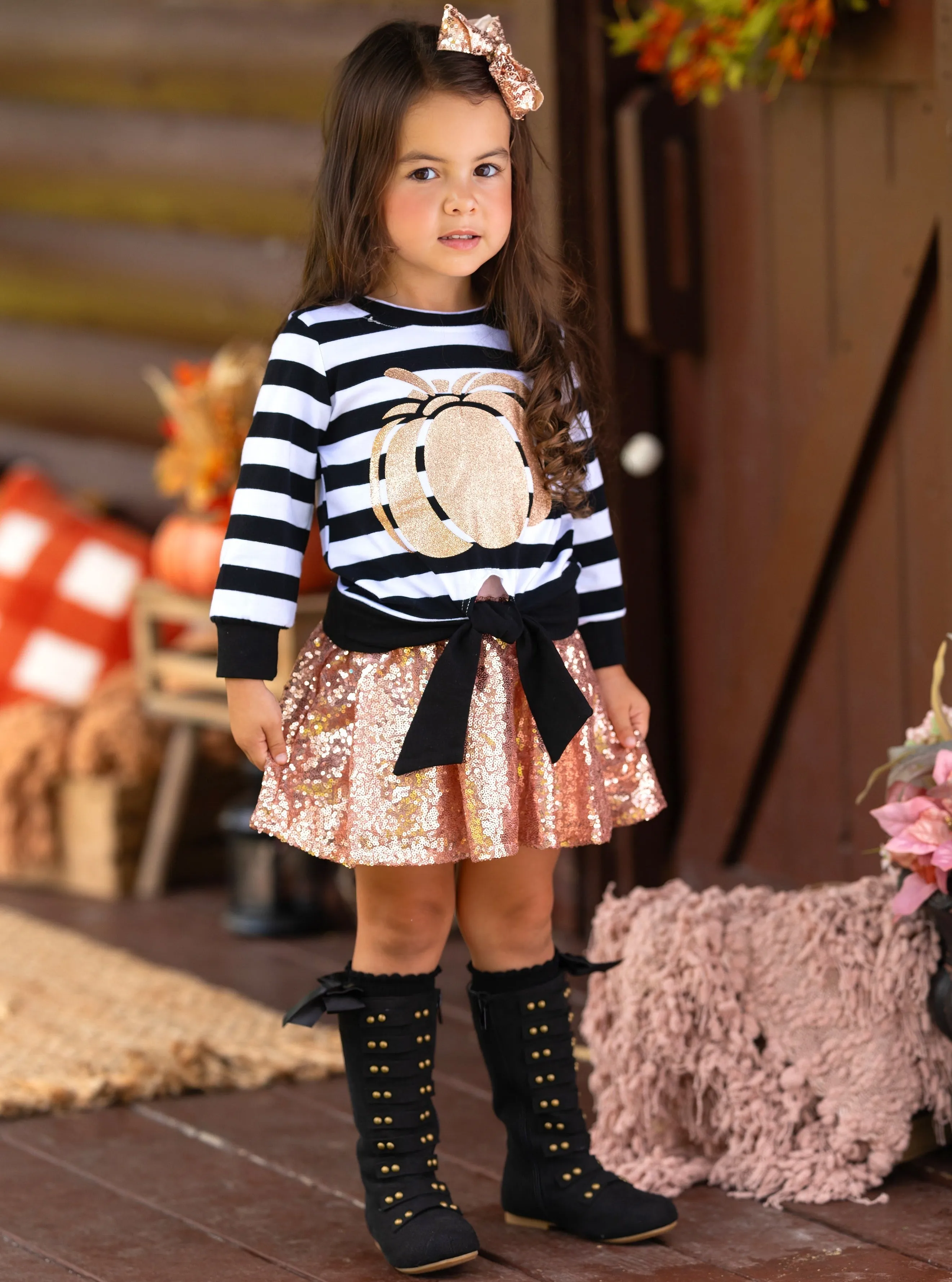 Harvest Sparkle Sequin Tutu Skirt Set