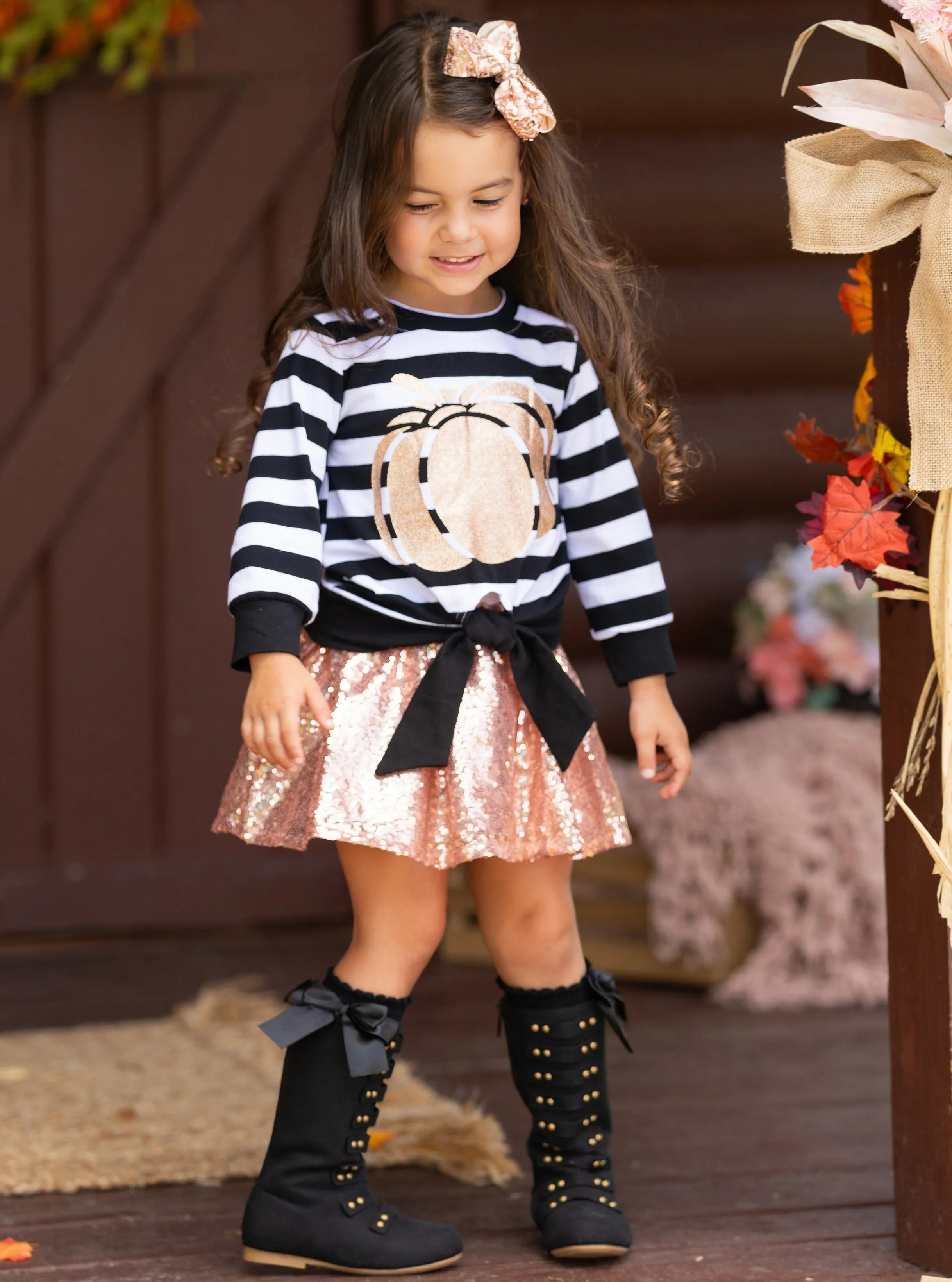 Harvest Sparkle Sequin Tutu Skirt Set